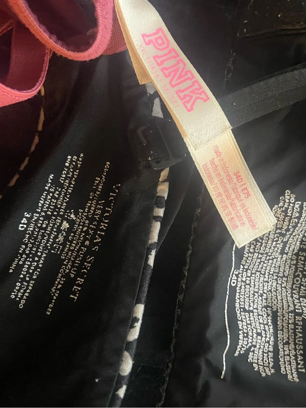 PINK Victoria's Secret Black Bra with Pink Accents - Picture 3 of 4